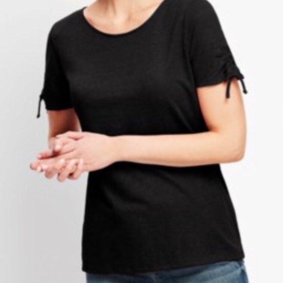 Ladies 2X Scoop neck Tee, Ruched Sleeves - Picture 1 of 1